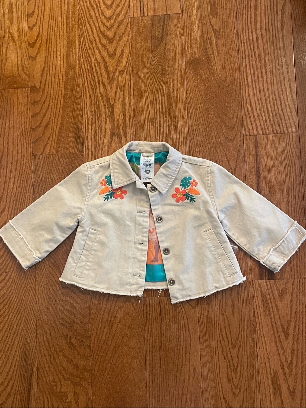 Disney Moana Cream Embroidered Jean Jacket 4T